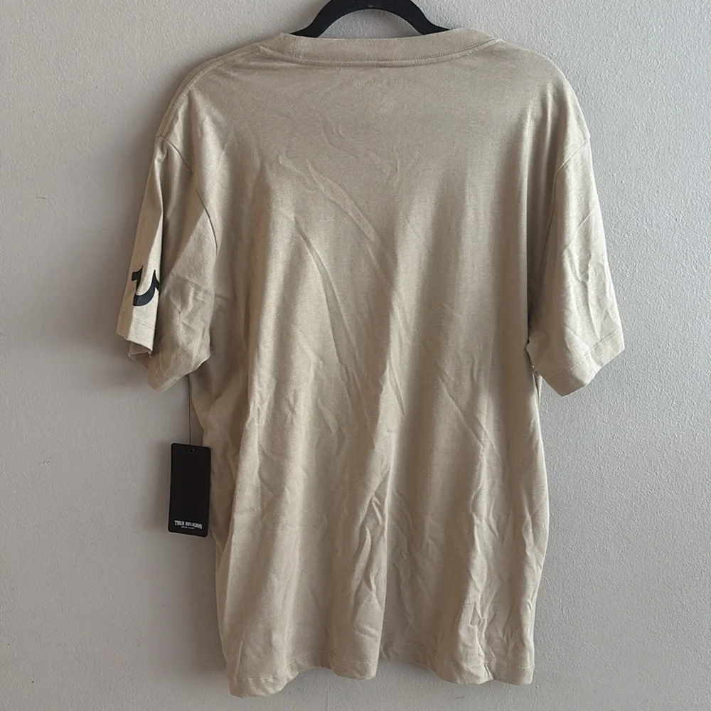 True Religion Embossed Box Arch Men's Beige Graphic Tee X-Large